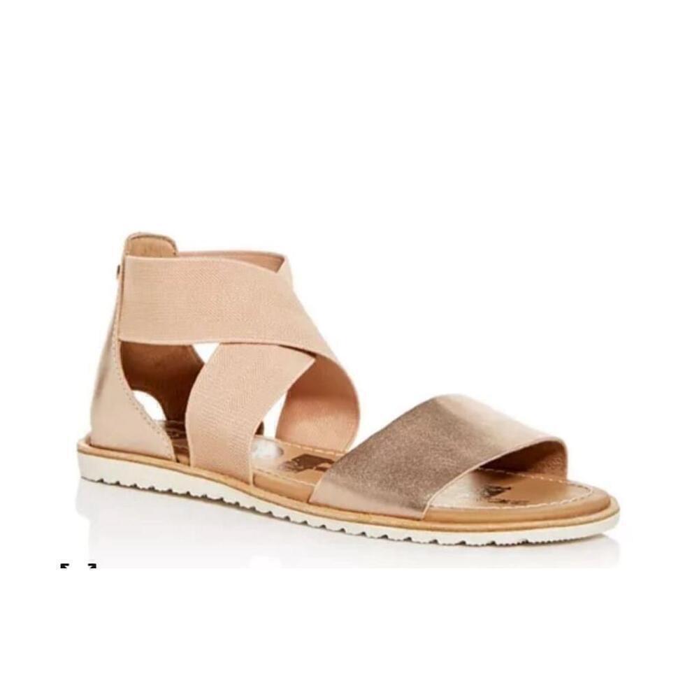 Women's Sorel Ella CrissCross ankle strap Sandals Size 7.5 Gold